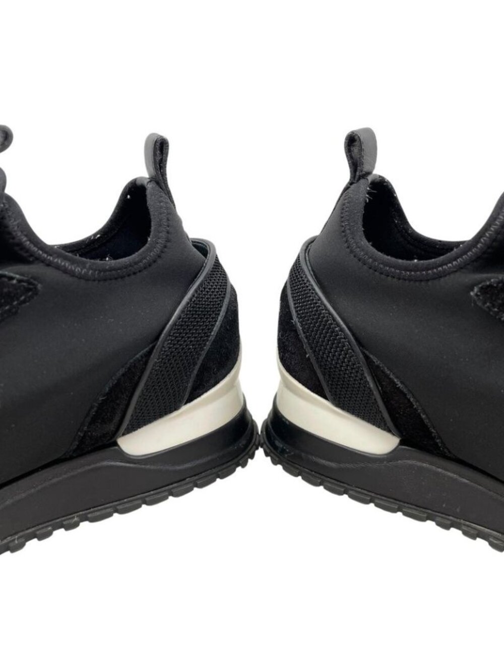 Louis Vuitton Sneakers Run Away 36.5 LV Circle Logo Suede Mesh Black - Picture 8 of 13